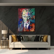Çok Renkli Atatürk Tablosu Kanvas Duvar Dekoru Ev Ofis Tablo Modeli