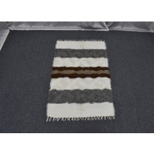 Yeni El Dokuma Şeritli Tiftik Yün Siirt Battaniyesi Kilim 5777
