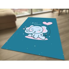 Limajuno Home & Kids Carpet Bebek Fil Desenli Dijital Baskılı Çocuk HALISI_100 x 150  cm