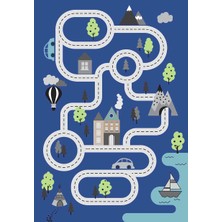 Limajuno Home & Kids Carpet Dağlı Yol Desenli Dijital Baskılı Çocuk HALISI_100 x 150  cm