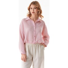 Basic Beli Lastikli Cep Detaylı Gömlek