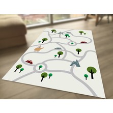 Limajuno Home & Kids Carpet Ağaçlı Karışık Yol Desenli Dijital Baskılı Çocuk HALISI_100 x 150  cm