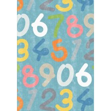 Limajuno Home & Kids Carpet Efektli Sayılar Desenli Dijital Baskılı Çocuk HALISI_100 x 150  cm