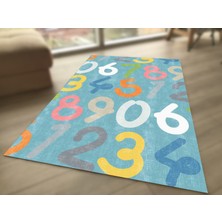 Limajuno Home & Kids Carpet Efektli Sayılar Desenli Dijital Baskılı Çocuk HALISI_100 x 150  cm
