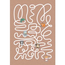 Limajuno Home & Kids Carpet Karmaşık Yol ve Hayvanlar Desenli Dijital Baskılı Çocuk HALISI_100 x 150  cm