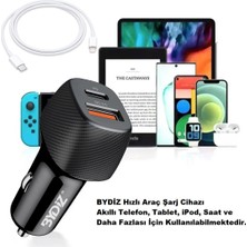 Bydiz BY-38L Hızlı Araç Şarj Cihazı 38W  Çakmaklık Şarj Aleti Apple iPhone 14/13/12/11/pro/max