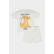 DeFacto Disney Lion King 2'li Takım Kısa Kollu Tişört Beli Lastikli Şort Erkek Bebek E6923A525SM
