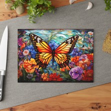 Painted Anarchy Doğadan Esinlenen Temperli Cam Kesme Tahtası - Kaymaz Yüzeyli Şık ve Dayanıklı  ve Çizilmez  Tahta