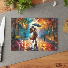 Painted Anarchy Zarif Temperli Cam Kesme Tahtası Seti - Şık Tasarım, Kaymaz Yüzey, Çizilmez - Işık ve Gölge Oyunlar