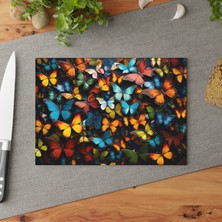 Painted Anarchy Bohemian Cam Kesme Tahtası Seti Temperli Cam