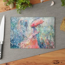 Painted Anarchy Monet Sanatından Esinlenen Temperli Cam Kesme Tahtası - Şık, Çizilmez, Kaymaz Yüzey