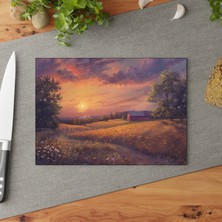 Painted Anarchy Rustik Esintili Cam Kesme Tahtası - Şık Tasarım, Temperli Cam, Kaymaz Yüzey - Kolay Temizlenebilir