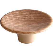 Badem10 Bohem Plastik İç Bükey Kulp Açık Ceviz Renk Mobilya Mutfak Dolap Dolabı Çekmece Kulpu Kulbu Tek Vida