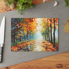 Painted Anarchy Soyut Empresyonizm Temperli Cam Kesim Tahtası - Şık Tasarım Kaymaz Yüzey, Çizilmez Kolay Temizlenir