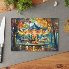 Painted Anarchy Kaymaz Yüzeyli Şık  Cam Kesme Tahtası - Dayanıklı Temperli Cam, Çizilmez, Kolay Temizlenen