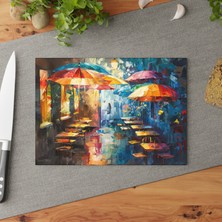 Painted Anarchy Şık  Cam Kesme Tahtası Seti - Kaymaz, Çizilmez, Kolay Temizlenebilir