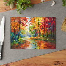 Painted Anarchy Renkli Peyzaj Temperli Cam Kesme Tahtası - Şık, Dayanıklı, Kolay Temizlenen