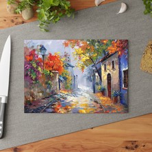 Painted Anarchy Şık Kalın Fırça Darbeleri Temperli Cam Kesme Tahtası - Kaymaz ve Çizilmez