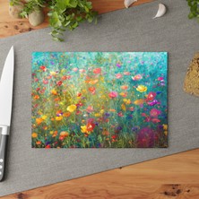 Painted Anarchy Monet Art Temperli Cam Kesme Tahtası