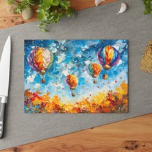 Painted Anarchy Dokulu Yüzeyli, Kaymaz  Şık Temperli Cam Kesme Tahtası - Çizilmez ve