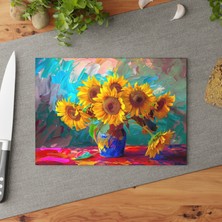 Painted Anarchy Canlı Temperli Cam Kesme Tahtası – Şık Tasarım, Kaymaz Yüzey, Çizilmez - Dayanıklı Lastik Ayaklı