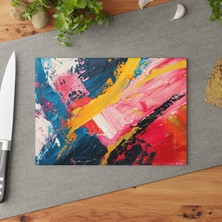 Painted Anarchy Çağdaş Temperli Cam Kesme Tahtası - Şık Tasarım, Kaymaz Yüzey, Çizilmez, Temizlemesi Kolay