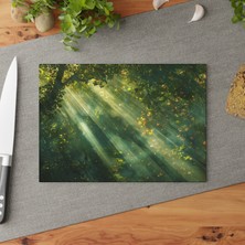 Painted Anarchy Canlı Çiçek Baskılı Temperli Cam Kesme Tahtası - Kolay Temizlik Için Kaymaz Yüzeyli, Çizilmez, Şık