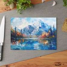 Painted Anarchy Renkli Peyzaj Tasarımlı Cam Kesme Tahtası