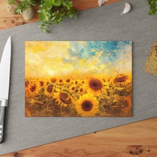 Painted Anarchy Şık Geometrik Desenli Temperli Cam Kesme Tahtası - Kaymaz Yüzeyli, Çizilmez, Kolay Temizlenebilir