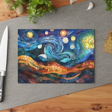 Painted Anarchy Şık Cam Kesme Tahtası - Çizilmez Temperli Cam, Kaymaz Yüzey - Mutfak Dekoru Için Ideal