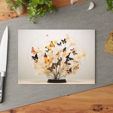 Painted Anarchy Organik Tasarım Şık Cam Kesim Tahtası - Temperli, Kaymaz, Çizilmez ve Kolay Temizlenebilir