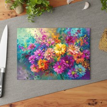 Painted Anarchy Vivid Impressions Cam Kesme Tahtası - Şık Tasarım, Temperli Cam, Kaymaz Yüzey