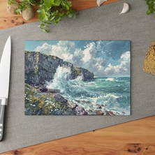 Painted Anarchy Vintage Türk Temperli Cam Kesme Tahtası Seti Kaymaz