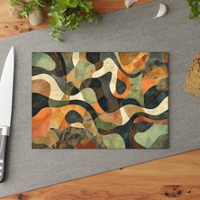 Painted Anarchy Canlı Renklere, Dokulu Yüzeye ve Kaymaz Kauçuk Noktalara Sahip Zarif Temperli Cam Kesme Tahtası