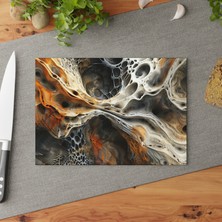 Painted Anarchy Dinamik Çizgi Tasarımlı Temperli Cam Kesme Tahtası  Çizilmez