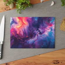 Painted Anarchy Soyut Şekiller Temperli Cam Kesme Tahtası - Şık Tasarım, Kaymaz Yüzey, Çizilmez - Kolay Temizlenen