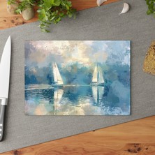 Painted Anarchy Doğadan Esinlenen Temperli Cam Kesme Tahtası