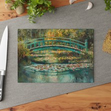 Painted Anarchy Zarif Nilüferler Temperli Cam Kesme Tahtası - Şık ve Çizilmez