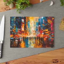 Painted Anarchy Şık Temperli Cam Kesme Tahtası - Kaymaz Yüzey, Çizilmez ve Kolay Temizlenebilir