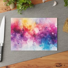 Painted Anarchy Şık Görsel Sanatlar Temalı Temperli Cam Kesme Tahtası Seti - Çizilmez & Kaymaz Yüzeyli,