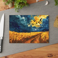 Painted Anarchy Şık Temperli Cam Kesme Tahtası - Kaymaz, Çizilmez, Kolay Temizlenen Cam