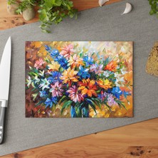 Painted Anarchy Canlı Temperli Cam Kesme Tahtası Seti - Şık Tasarım, Kaymaz Yüzey, Çizilmez - Kolay Temizlenebilir