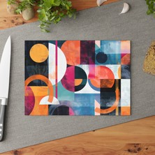 Painted Anarchy Renkli Soyut Sanat Tasarımlı Temperli Cam Kesme Tahtası