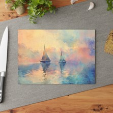 Painted Anarchy Şık Cam Kesme Tahtası - Dokulu Yüzeyli Temperli Cam, Kaymaz ve Çizilmez, Kolay Temizlenebilir -