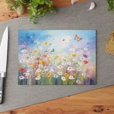 Painted Anarchy Organik Ilham Veren Temperli Cam Kesme Tahtası - Şık Kaymaz Yüzey, Çizilmez ve Kolay Temizlenebilir