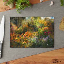 Painted Anarchy Monet Art Temperli Cam Kesme Tahtası - Şık Tasarım, Kaymaz Yüzey, Çizilmez - Kolay Temizlenen