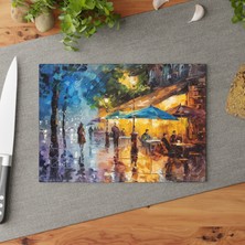 Painted Anarchy Renkli Peyzaj Cam Kesme Tahtası Temperli Cam