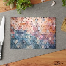 Painted Anarchy Geometrik Desenli Şık Temperli Cam Kesme Tahtası - Şık, Çizilmez, Kolay Temizlenen