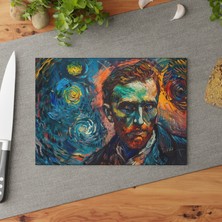 Painted Anarchy Kaymaz Yüzeyli Şık Temperli Cam Kesme Tahtası - Çizilmez ve  - Cesur Sanatsal Tasarım