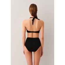 Suwen Yüksek Bel Pileli Bikini Alt